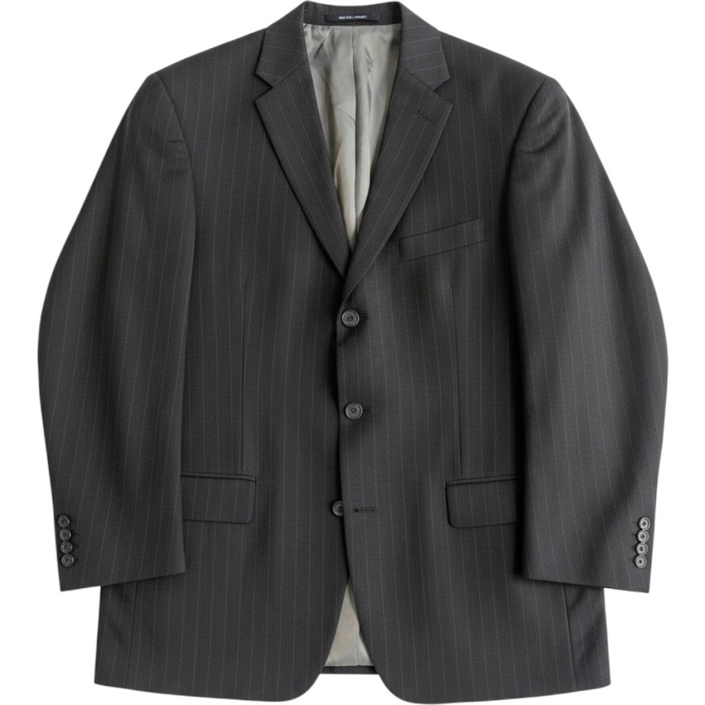 Kenneth Cole Reaction Mens Black Pinstripe 3-Button Blazer Sport Coat Jacket - Picture 1 of 11